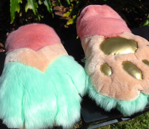 Plushie paws, $300-$430 - Larger padded paws made to look like stuffed animal paws, these have NO dexterity to them. Only available on full suits