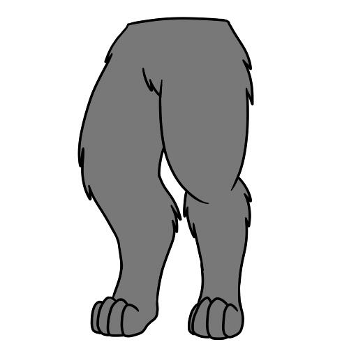 Digitigrade pants, $700 - Separate from feet, these will be padded pants to reach the wearers hips, held up via straps that go over the shoulders